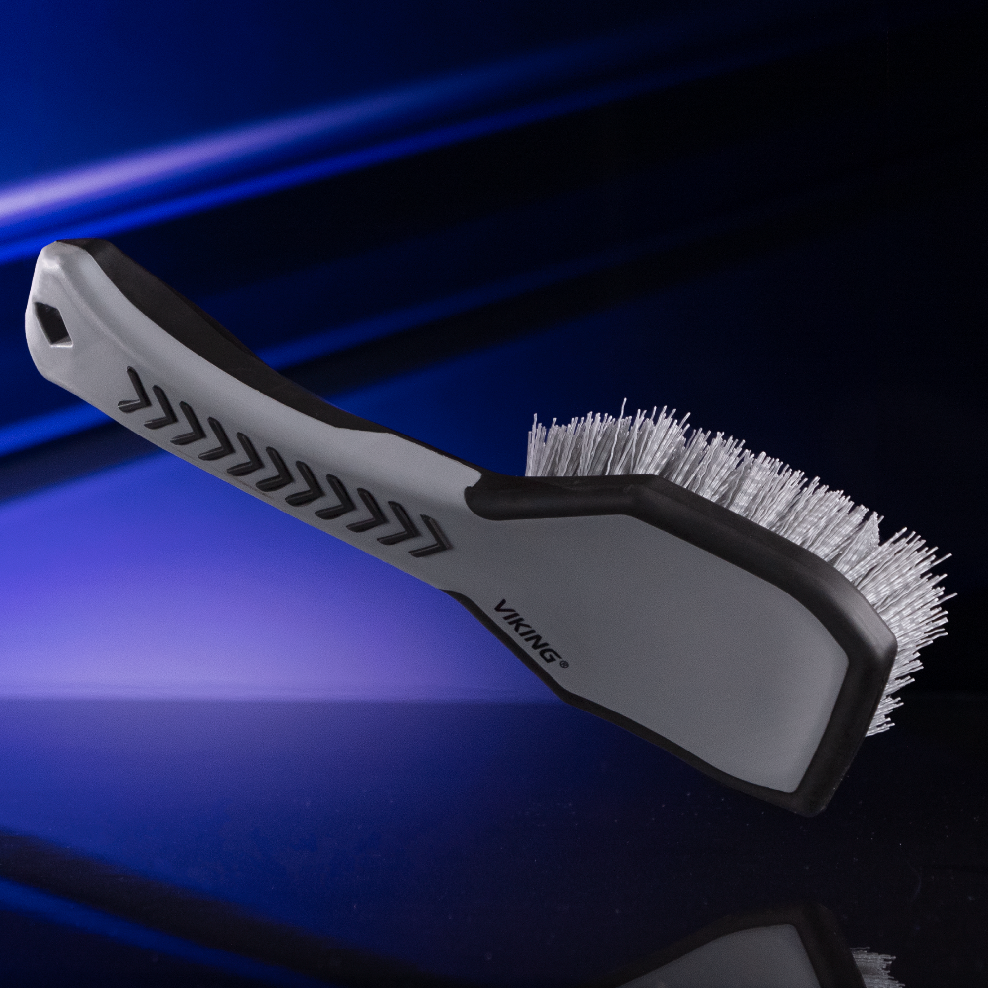 tire brush on blue background